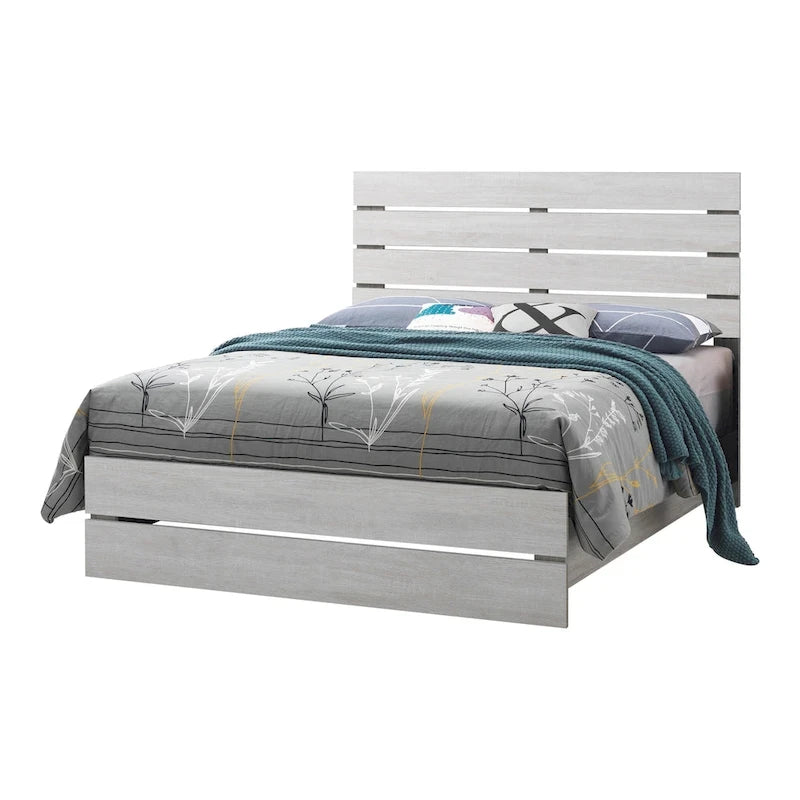 Geary 5-piece Slatted Headboard Panel Bedroom Set with 2 Nightstands