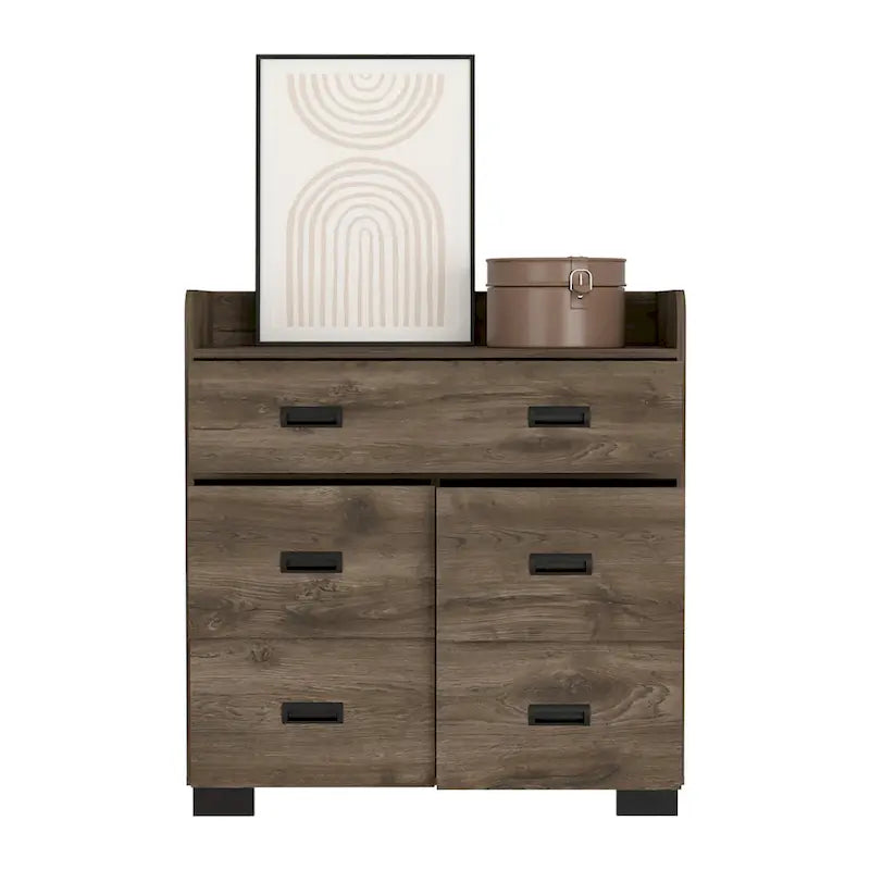 Alyn 33-inch Wide Dresser with 4 Legs, 4 Drawers, 1 Double Drawer