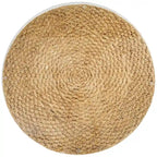Rattan and Seagrass Handmade Woven Tapered Coffee Table or Accent Table with Glass Top Brown Roche River Decor