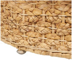 Rattan and Seagrass Handmade Woven Tapered Coffee Table or Accent Table with Glass Top Brown Roche River Decor