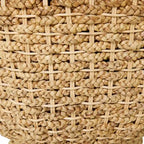Rattan and Seagrass Handmade Woven Tapered Coffee Table or Accent Table with Glass Top Brown Roche River Decor
