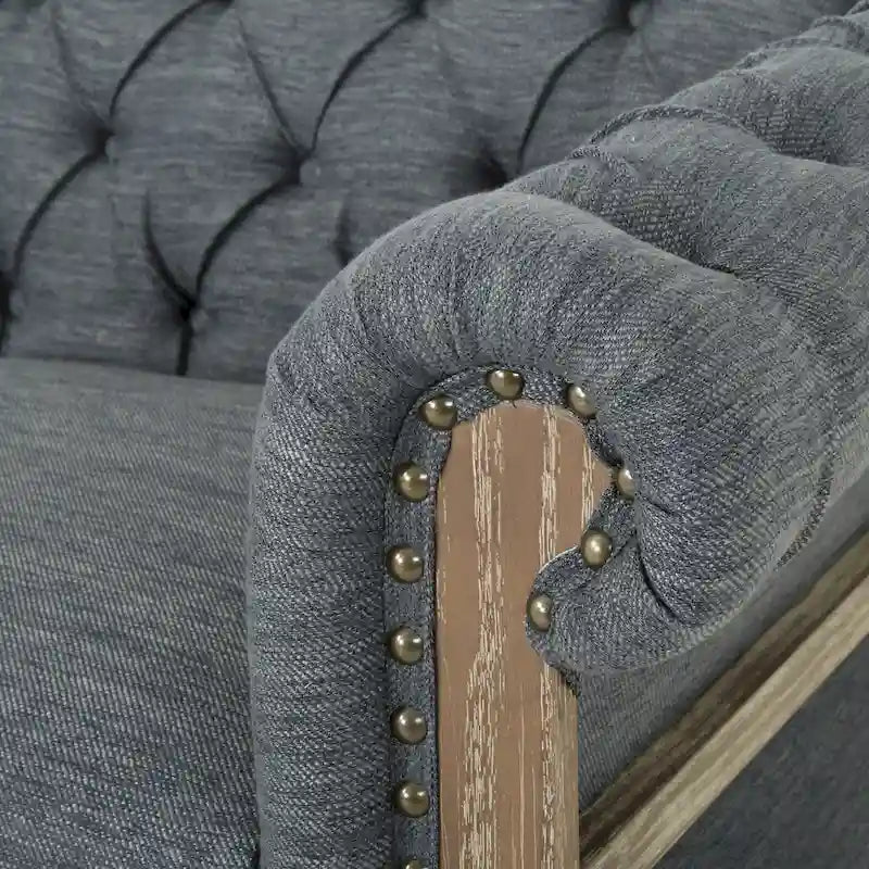 Saragus Chesterfield Sofa with Nailhead Trim by Christopher Knight Home - 85.50 L x 33.25 W x 28.50 H