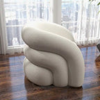 SEYNAR Modern Glam 360 Degree Swivel Teddy Upholstered Accent Armchair with Tufted Back
