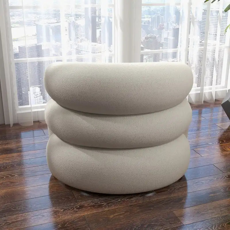 SEYNAR Modern Glam 360 Degree Swivel Teddy Upholstered Accent Armchair with Tufted Back