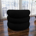 SEYNAR Modern Glam 360 Degree Swivel Teddy Upholstered Accent Armchair with Tufted Back