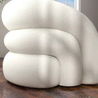 SEYNAR Modern Glam 360 Degree Swivel Teddy Upholstered Accent Armchair with Tufted Back