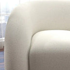 SEYNAR Modern Glam 360 Degree Swivel Teddy Upholstered Accent Armchair with Tufted Back