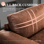 OVIOS Mid-Century Suede Reversible Chaise Sofa With Metal Legs