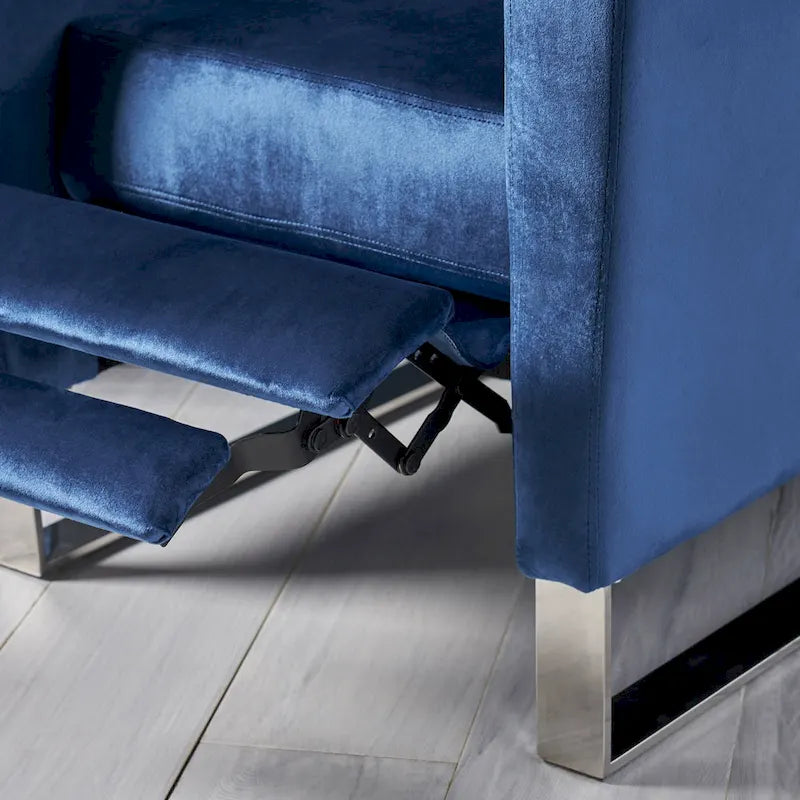 Brightwood Modern Velvet Recliner w/ Steel Legs by Christopher Knight Home