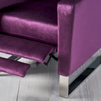 Brightwood Modern Velvet Recliner w/ Steel Legs by Christopher Knight Home