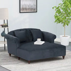 Freas Contemporary Tufted Double Chaise Lounge with Accent Pillows by Christopher Knight Home - 63.00 L x 58.50 W x 34.50 H