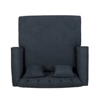 Freas Contemporary Tufted Double Chaise Lounge with Accent Pillows by Christopher Knight Home - 63.00 L x 58.50 W x 34.50 H