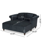 Freas Contemporary Tufted Double Chaise Lounge with Accent Pillows by Christopher Knight Home - 63.00 L x 58.50 W x 34.50 H