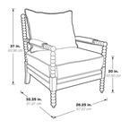 Fletcher Spindle Chair in Fabric with Brushed Charcoal Finish