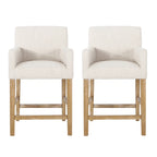 Armga Fabric Upholstered Wood 26 inch Counter Stools (Set of 2) by Christopher Knight Home