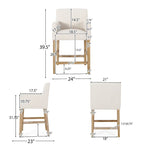 Armga Fabric Upholstered Wood 26 inch Counter Stools (Set of 2) by Christopher Knight Home