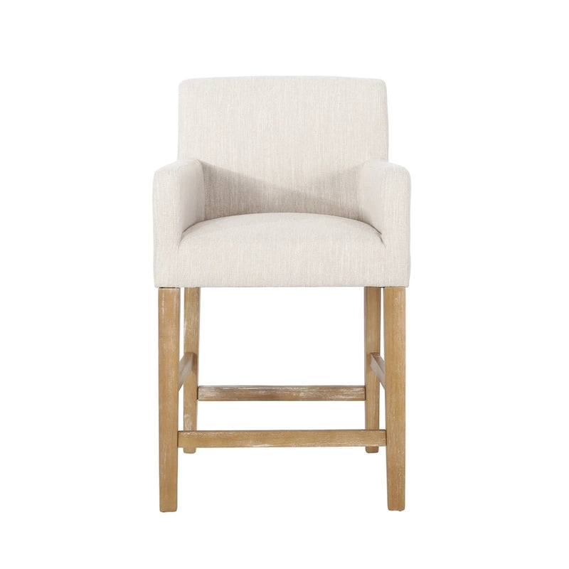 Armga Fabric Upholstered Wood 26 inch Counter Stools (Set of 2) by Christopher Knight Home