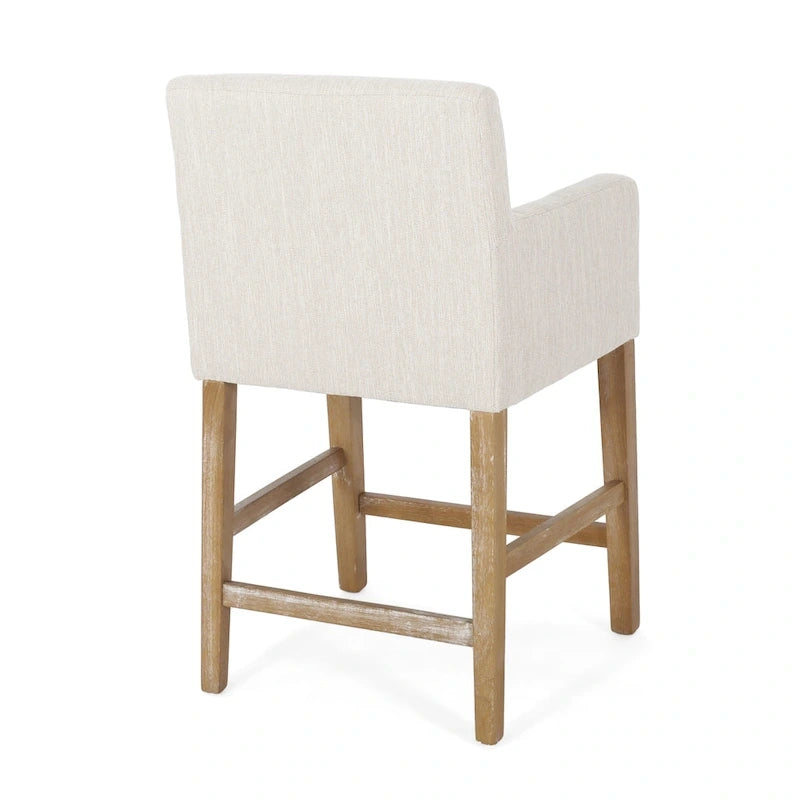 Armga Fabric Upholstered Wood 26 inch Counter Stools (Set of 2) by Christopher Knight Home