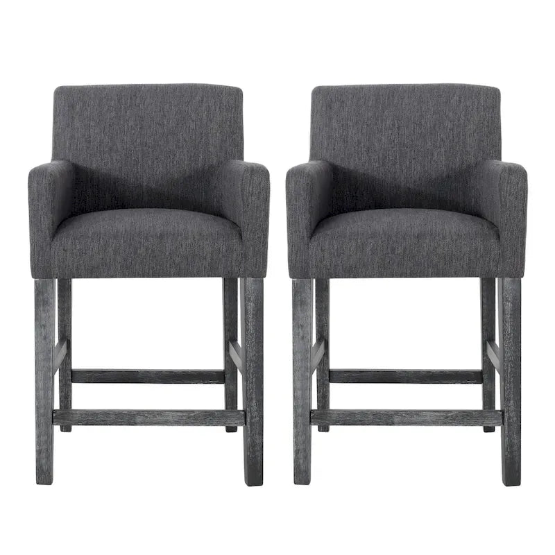 Armga Fabric Upholstered Wood 26 inch Counter Stools (Set of 2) by Christopher Knight Home