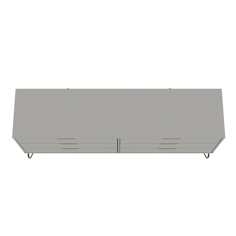 Manhattan Comfort Rockefeller 6-Drawer Double Low Dresser with Metal Legs