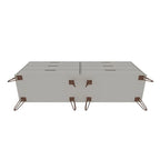 Manhattan Comfort Rockefeller 6-Drawer Double Low Dresser with Metal Legs