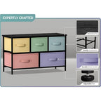 Dresser w/ 5 Drawers Furniture Storage Chest for Home, Bedroom
