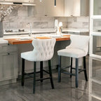 Velvet Wing-Back Barstools with Button Tufted,Set of 2