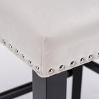 Velvet Wing-Back Barstools with Button Tufted,Set of 2
