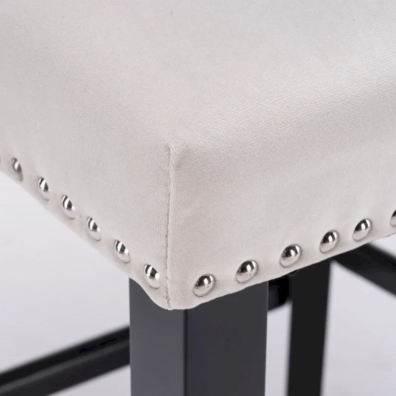 Velvet Wing-Back Barstools with Button Tufted,Set of 2