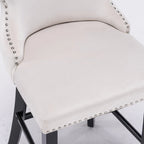 Velvet Wing-Back Barstools with Button Tufted,Set of 2