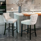 Velvet Wing-Back Barstools with Button Tufted,Set of 2