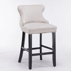 Velvet Wing-Back Barstools with Button Tufted,Set of 2