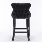 Velvet Wing-Back Barstools with Button Tufted,Set of 2