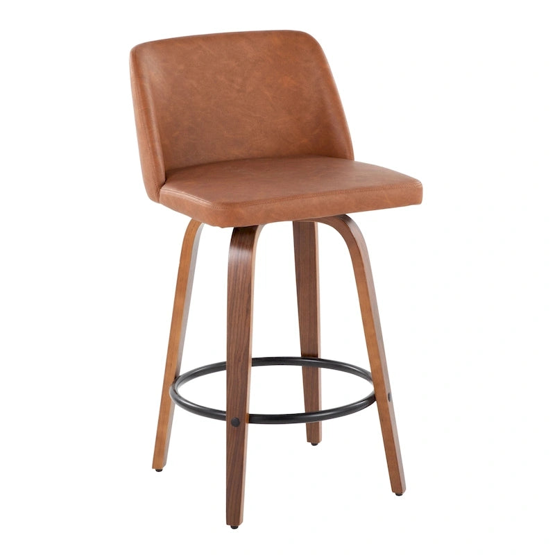 Carson Carrington Vallberga 26 Counter Stool with Black Round Footrest (Set of 2)