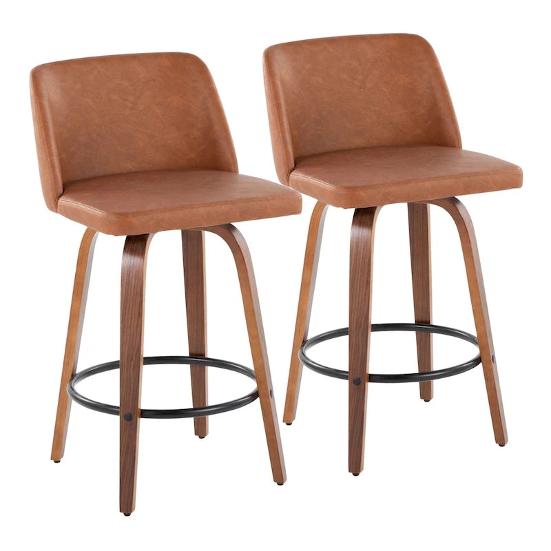 Carson Carrington Vallberga 26 Counter Stool with Black Round Footrest (Set of 2)