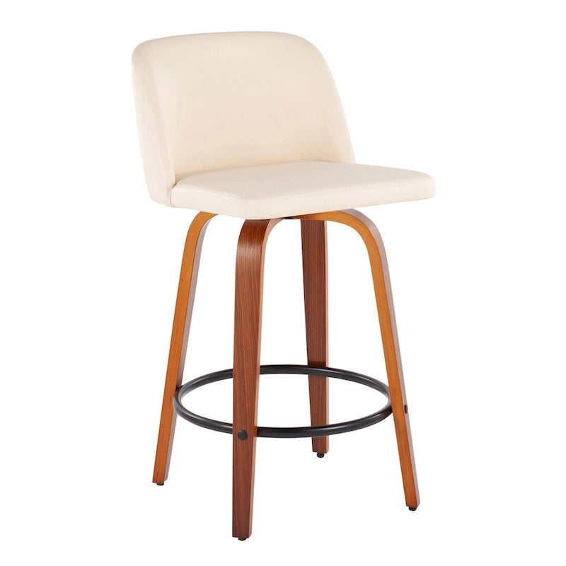 Carson Carrington Vallberga 26 Counter Stool with Black Round Footrest (Set of 2)