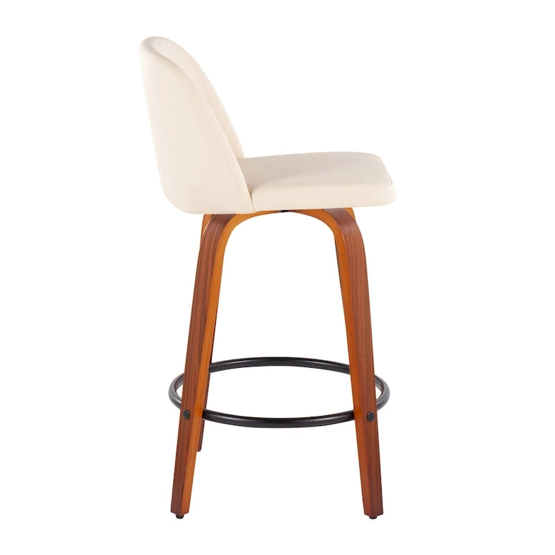 Carson Carrington Vallberga 26 Counter Stool with Black Round Footrest (Set of 2)