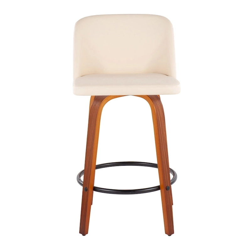 Carson Carrington Vallberga 26 Counter Stool with Black Round Footrest (Set of 2)