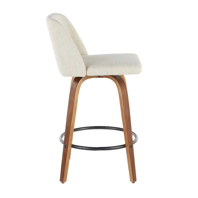 Carson Carrington Vallberga 26 Counter Stool with Black Round Footrest (Set of 2)