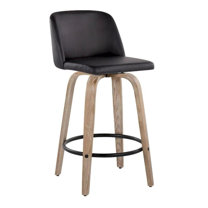 Carson Carrington Vallberga 26 Fixed-Height Counter Stool With Whitewashed Wood Base (Set of 2)