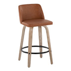 Carson Carrington Vallberga 26 Fixed-Height Counter Stool With Whitewashed Wood Base (Set of 2)