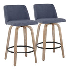 Carson Carrington Vallberga 26 Fixed-Height Counter Stool With Whitewashed Wood Base (Set of 2)