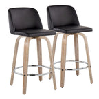 Carson Carrington Vallberga 26 Fixed-Height Counter Stool With Whitewashed Wood Base (Set of 2)