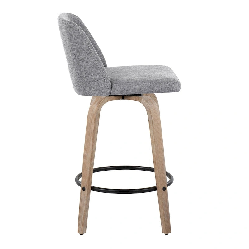 Carson Carrington Vallberga 26 Fixed-Height Counter Stool With Whitewashed Wood Base (Set of 2)