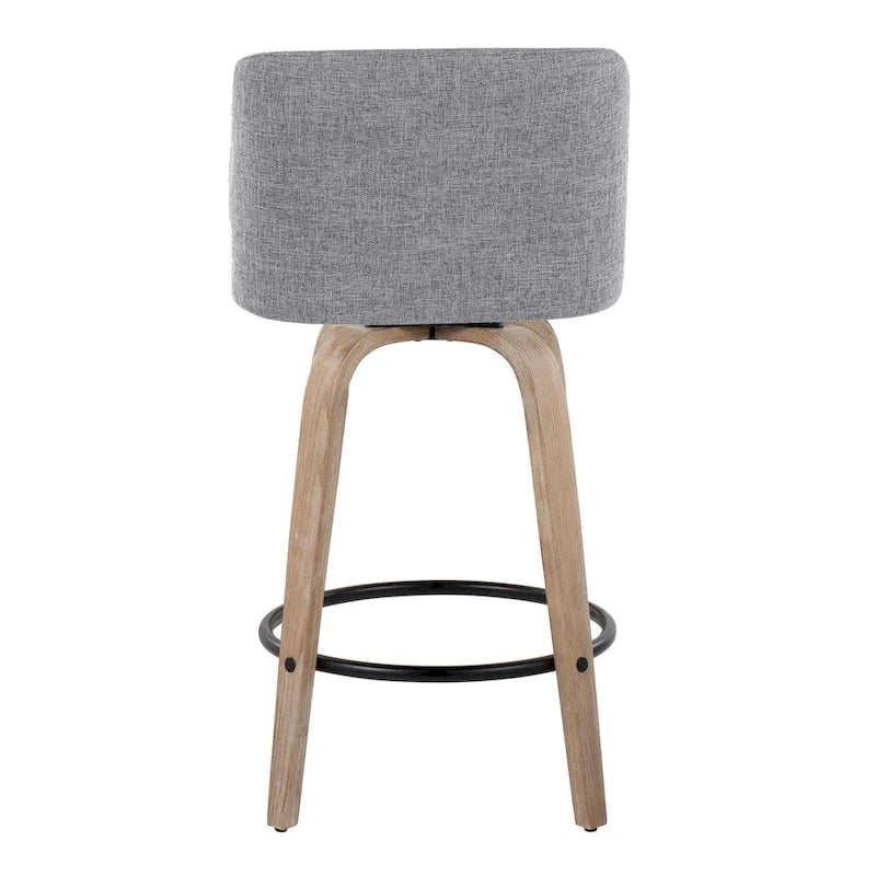 Carson Carrington Vallberga 26 Fixed-Height Counter Stool With Whitewashed Wood Base (Set of 2)