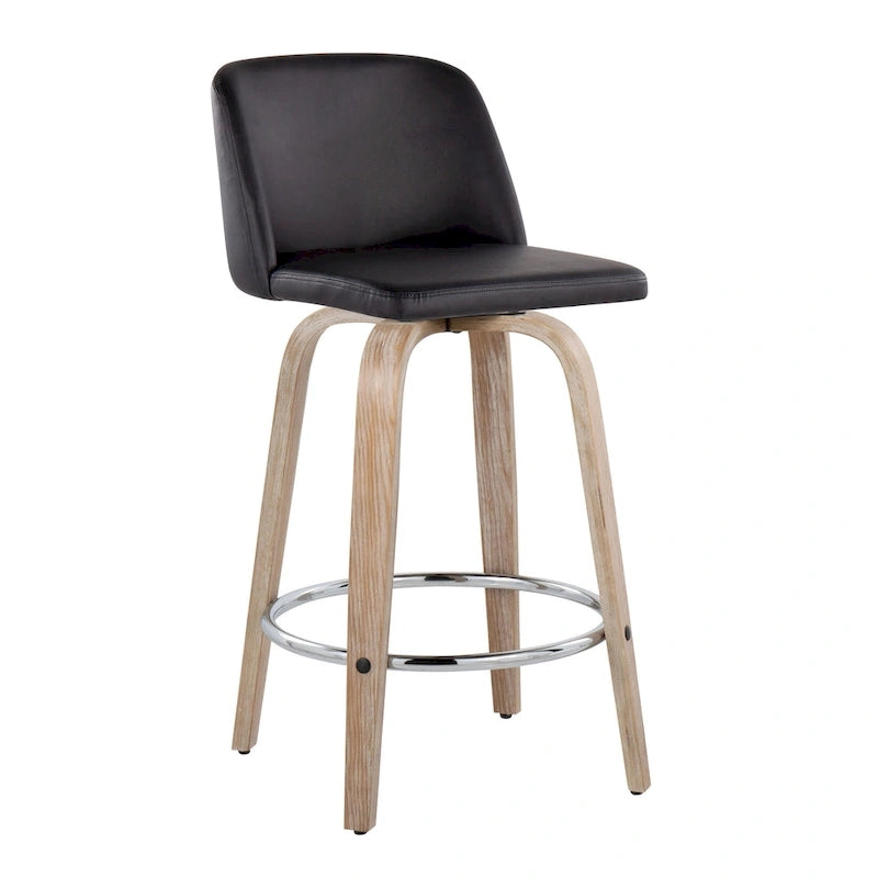 Carson Carrington Vallberga 26 Fixed-Height Counter Stool With Whitewashed Wood Base (Set of 2)