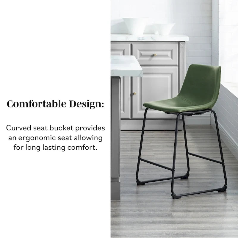Middlebrook Prusiner 26-inch Faux Leather Counter Stool (Set of 2)