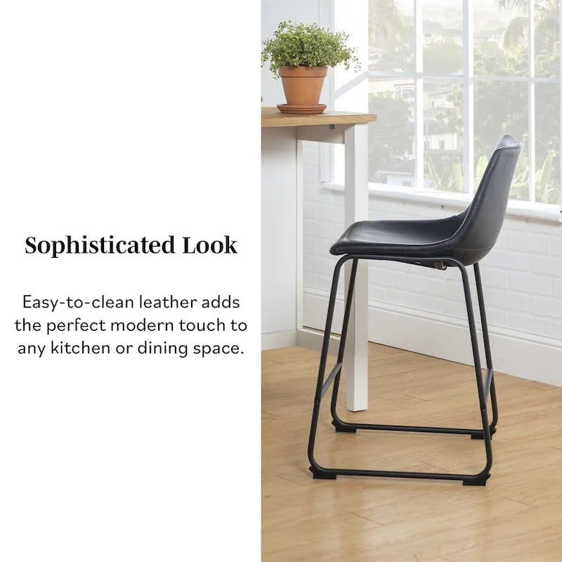 Middlebrook Prusiner 26-inch Faux Leather Counter Stool (Set of 2)