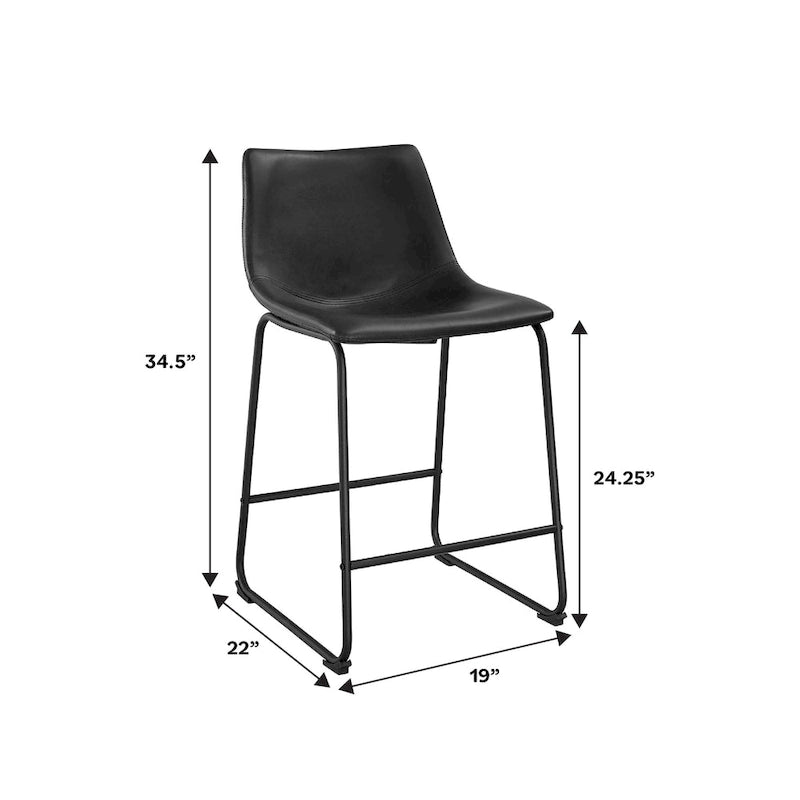 Middlebrook Prusiner 26-inch Faux Leather Counter Stool (Set of 2)