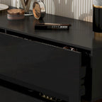 High Glossy Six-Drawer Dresser Chest with Off-Set Design (Black/White)